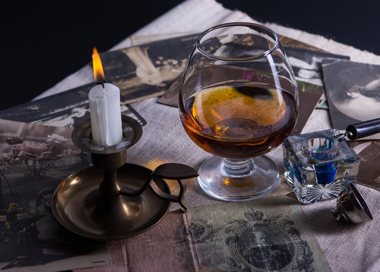 candle, retro, vintage, cognac, evening, postcards, money, cognac, cognac, cognac, cognac, cognac